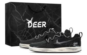 Nike Кроссовки для скейтбординга Court Borough DEER Gray Pixel с низким верхом, устойчивые к истиранию, мужские, черно-серые