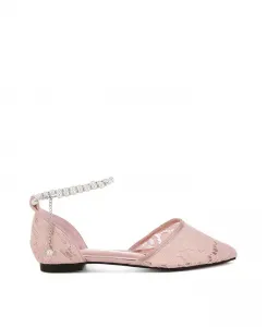 Шрами Перл & Райнстоун Страп Туфли на плоской подошве Сэндалс Rag & Co, розовый