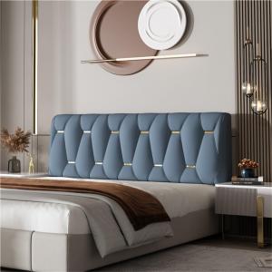 Hveqohls Подушка для спинки и изголовья с карманом, большая обитая подушка-валик для спальни Dark Blue