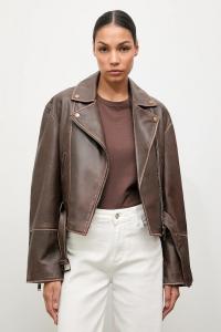 Кожаная байкерская куртка Answear.Lab, коричневый