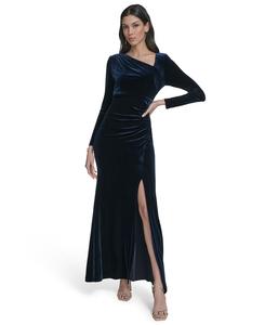 Женское бархатное платье с драпировкой Eliza J, Navy