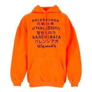 Свитер ss21 printing hoodie orange Balenciaga, оранжевый