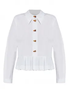 Топ с плиссированным подолом на пуговицах MUNTHE, белый