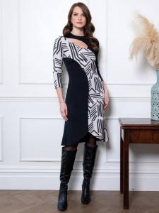 Асимметричное платье с замочной скважиной HotSquash, цвет Black/Grey