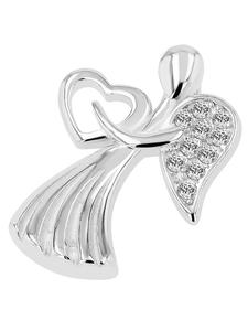 Adeliás Женский кулон - кулон в форме сердца из серебра 925 пробы с кубическим цирконием в серебряной оправе