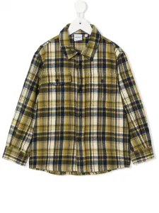 Клетчатая рубашка с длинными рукавами Aspesi Kids, желтый