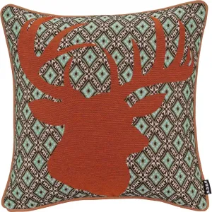 Декоративная подушка Harry Hirsch в современном стиле кантри, наволочка с наполнителем, 1 шт. H.O.C.K., Braun/terra + gemustert