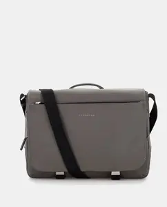 Мужской держатель для документов с длинной кожаной ручкой серого цвета Scharlau, серый