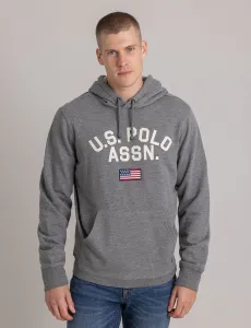 Худи U.S. Polo Assn Embroidered French Terry Pullover, серый