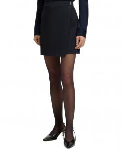 Женская мини-юбка из крепа с запахом спереди Hugo Boss, Dark Blue