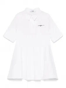 Платье с вышитым логотипом MSGM Kids, белый