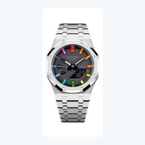 Часы Casio G-Shock Analog-Digital 2100 Series, арт. GA-2100-1A, серебристый/черный