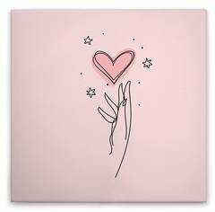 Картина на холсте A.S. Création Heartlines 3 цвет rosaschwarz