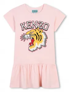Платье с принтом Tiger Kenzo Kids, розовый