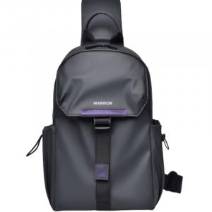 Warrior PU Слинг-сумка Regular Мужская Черная, Крутой Черный [Вместительная слинг-сумка]