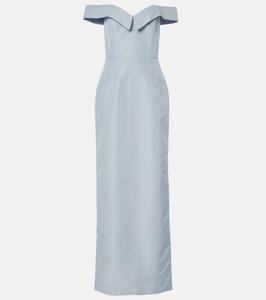 Платье Sarika из тафты с открытыми плечами Markarian, цвет dusty blue