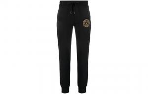 Хлопковые спортивные брюки с вышитым логотипом VERSACE JEANS COUTURE, черный