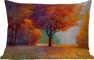 Подушка для улицы - картина маслом - дерево - цвета - 60 x 40 см - водонепроницаемая - подушка для отдыха - декоративная подушка - подушка для дома MuchoWow