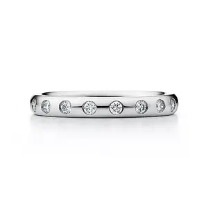 Кольцо Tiffany & Co. x Elsa Peretti Stacking Band, платина/бриллиант