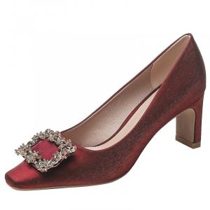 Varib Женские туфли на платформе с массивным каблуком красные, цвет Red