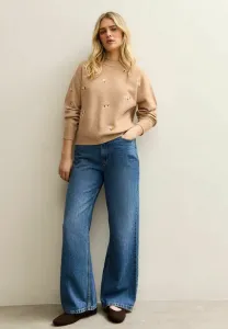 Легкий джемпер с цветочной вышивкой New Look, Camel