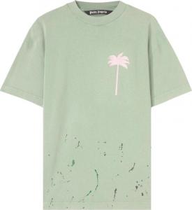 Футболка Palm Angels PxP Painted Classic T-Shirt 'Green', зеленый