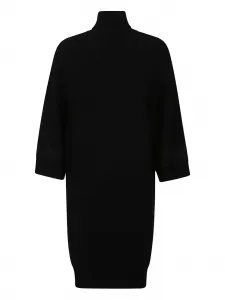 Вязаное платье с воротником-гольф ERMANNO FIRENZE, черный