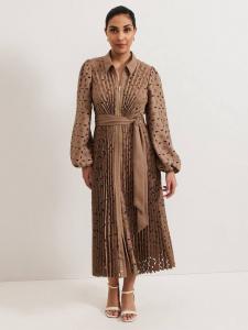 Миниатюрное плиссированное платье ryley Phase Eight, цвет Neutral