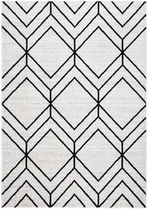 Ковер SAFAVIEH, 77 x 122 см, Adirondack Collection, Light Grey & Black, современный геометрический дизайн, не линяет и прост в уходе, идеален для помещений с высокой проходимостью: прихожая, гостиная, спальня (ADR241F)