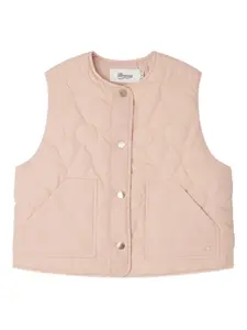 Стеганый жилет с цветочным узором Bonpoint, розовый