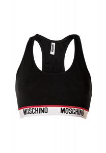 Женское бюстье - бюстгальтер, спортивный бюстгальтер, спинка-борцовка, хлопок стрейч, однотонное MOSCHINO, черный