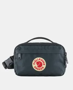 Маленькая серо-коричневая поясная сумка унисекс Fjällräven Kanken с наружными карманами, темно-синий
