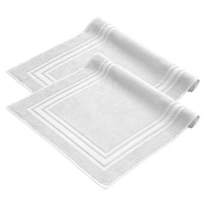 Комплект ковриков для ванной Komfortec, 2 предмета, махровый коврик для душа, моющийся коврик для душа и коврик для ванной, 600 г/м² и 100% хлопок, впитывающий и быстросохнущий, 50 x 70 см, белый