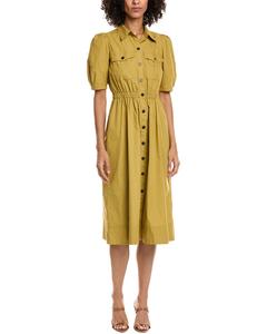 Ba&sh Milton Shirtdress, оливковый