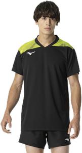 Игровая футболка MIZUNO, с коротким рукавом, с графическим принтом, унисекс, V2MAB113, черный/желтый