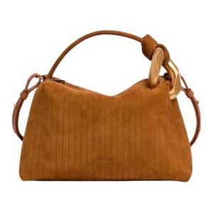 JW Anderson Женская маленькая сумка через плечо из зернёной телячьей кожи карамельного цвета