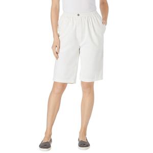 Женские хлопковые шорты больших размеров на 7 дней с эластичной резинкой на талии для женщин Woman Within, белый