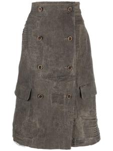 Uma Wang топ оверсайз с эффектом потертости, серый