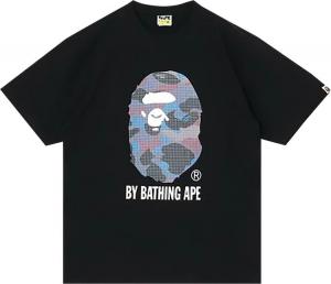 Футболка BAPE Grid Camo By Bathing Ape Tee 'Black/Purple', черный