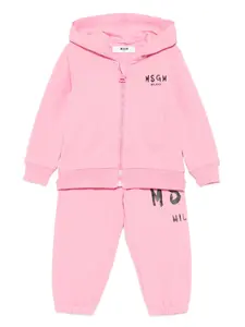 Спортивный костюм с логотипом Msgm Kids, розовый