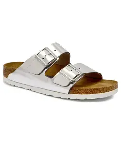 Кожаные тапочки Arizona BS Narrow fit Birkenstock, серый