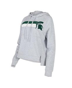 Женский серый пуловер с капюшоном Michigan State Spartans Cedar Tri-Blend реглан Concepts Sport, серый
