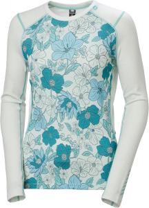 Helly-Hansen W LIFA Merino Midweight Graphic Crew Base Layer Crew Top Thermal Shirt, Long Sleeve, Cold Weather, Breathable Helly Hansen, 403 Seafoam Floral Aop