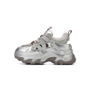 DAPHNE Серебряно-красные противоскользящие массивные кеды женские, цвет Silver Red