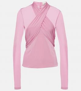 Полупрозрачный трикотажный топ resly с драпировкой Isabel Marant, розовый