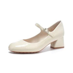 Туфли Мэри Джейн на массивном каблуке для женщин TATAYA, Ecru