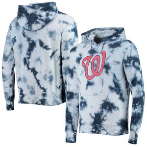 Мужской пуловер с капюшоном темно-синего цвета Washington Nationals Tie Dye New Era
