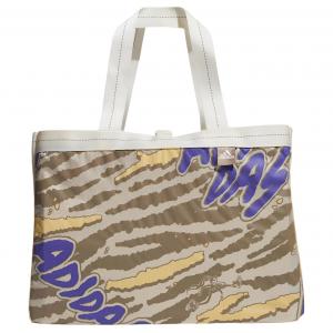 Полиамидная сумка через плечо шоппер хозяйственная унисекс желтая белая Adidas