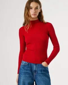 Женский джемпер в рубчик с воротником Перкинс Pepe Jeans, красный