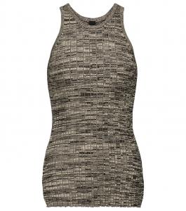 Майка Ela из ребристого трикотажа из шелка Petar Petrov, Black Cream